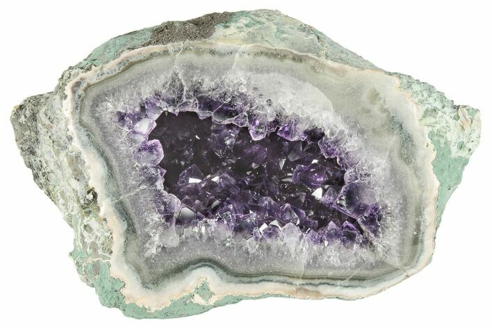 Purple Amethyst Geode With Polished Face - Uruguay #199757